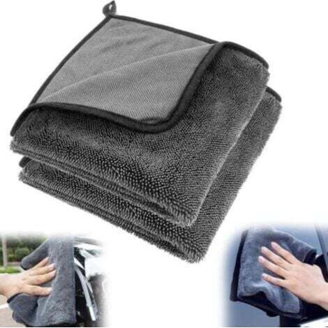 Toalla de microfibra gruesa para coche de 90x60 cm con forma de coleta - Paño de microfibra para una limpieza total