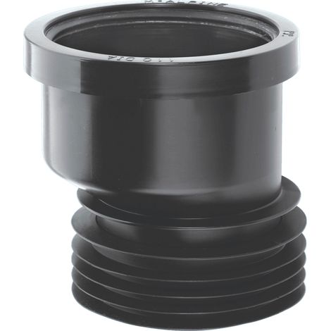 McAlpine DC1BL-OS Black 4"/110mm 14mm Offset Drain Connector (1/4)