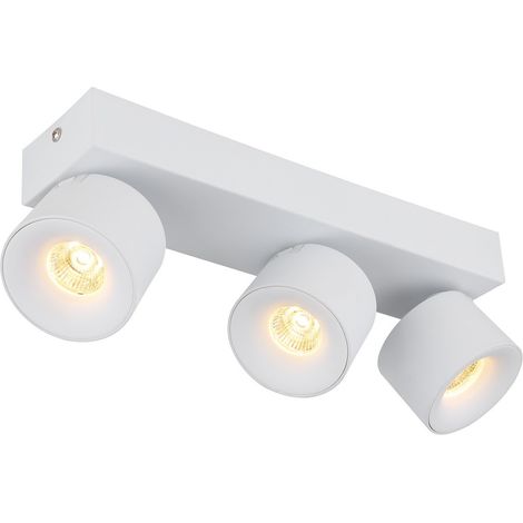 Plafonnier spot strip spot spot LED orientable blanc mat à 3 lampes (1/5)