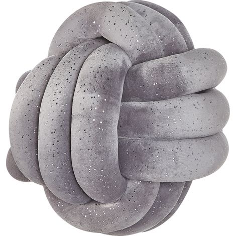 Cojín decorativo almohada nudo gris brillante 30 x 30 cm accesorios decorativos Malni