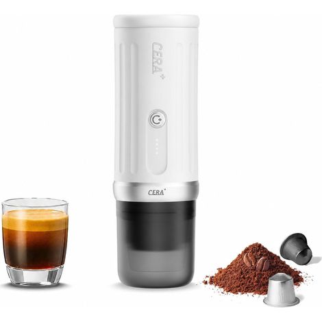 Machine à expresso portable avec auto-chauffante - Pression de 20 bars, batterie pour 8 tasses, compatible avec capsules et café en poudre, machine à café électrique pour camping, voiture (1/5)