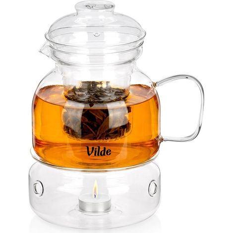 Glass teapot with infuser and warmer 15l 235492433 (1/5)