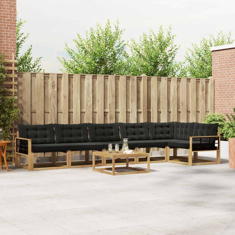vidaXL Outdoor-Sofagarnitur 7 pcs Weiß und Schwarz 79 x 79 x 37 cm (1/5)