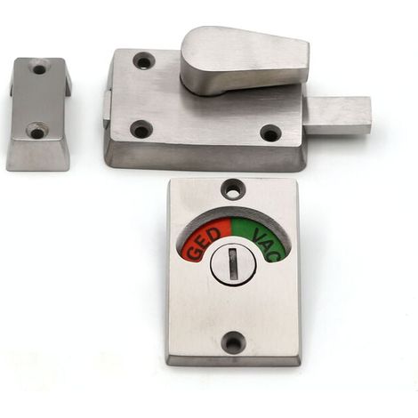 1 pz. Indicatore di serratura per porta in acciaio inossidabile per bagno, WC, bagno pubblico, bagno privato (1/4)