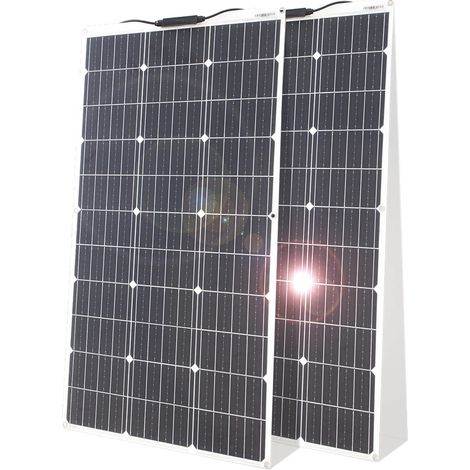 Kit de panneau solaire flexible 12V, capacité de 100W, matériau monocristallin, design étanche (1/2)