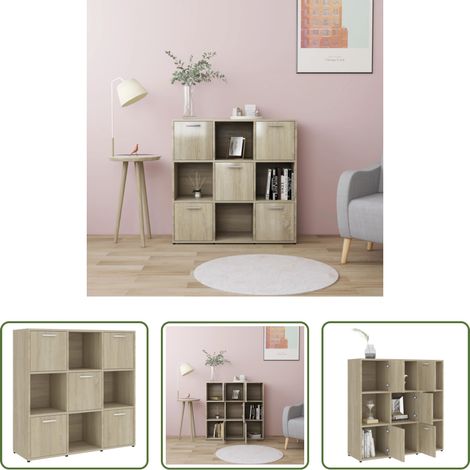 Holzregal - Bücherregal Sonoma-Eiche 90x30x90 cm Holzwerkstoff (1/5)