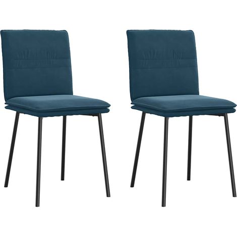 Esszimmerstühle 2 Stk. Blau Samt