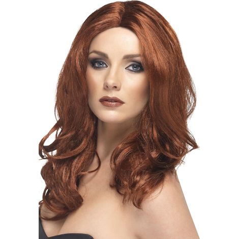 Superstar Wig - Auburn - Long - Wavy - with Skin Parting - 42287