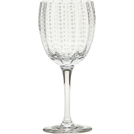 Zafferano Calice in vetro soffiato serie Perle trasparente set da 2 pezzi - Design elegante e artigianale per la tua tavola raffinata