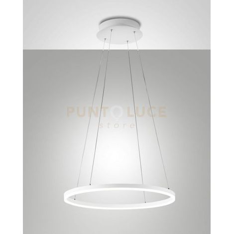 GIOTTO SOSPENSIONE BIANCA D.60cm  A LED 3000K - 36W - 3780 lm DIMMERABILE C/ACCESS.