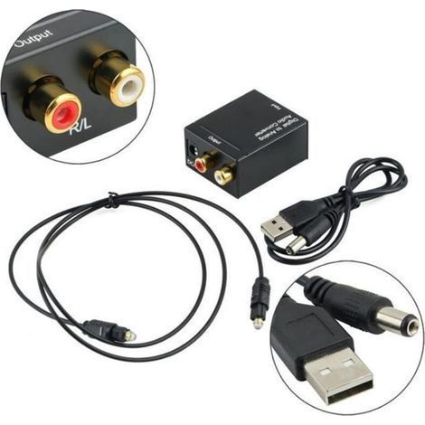 pair Digital Signal Toslink optique coaxiale à Adaptateur Convertisseur Audio analogique RCA (1/4)