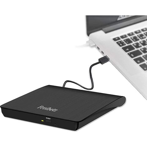 Graveur DVD CD Externe USB 3.0 DVD-R CD-RW Lecteur de Cartes Portable Ultra Fin avec Windows XP/7/8/10/11 Mac, MacBook Air/Pro (1/5)
