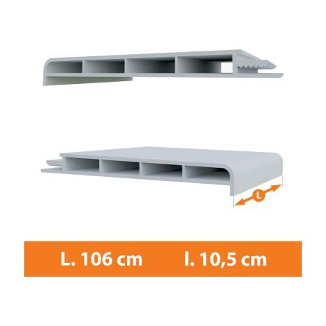 Direct Fenêtres – Appui fenêtre PVC blanc 106 cm – Profil à clipser et visser – Protection contre intempéries – Pour fenêtres 1 et 2 vantaux