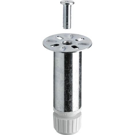 Hettich Sockelverstellfuß 100 mm Ø 30 x 100 - 110 mm, verzinkt/hellgrau Möbelbeschlag