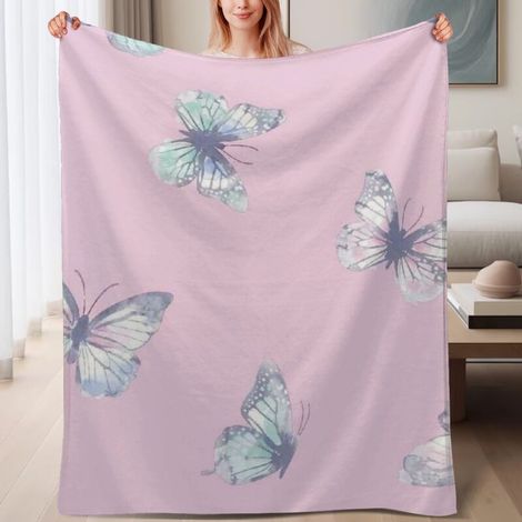 Couverture de lit en polaire, jeté doux et chaud pour le printemps, légère et luxueuse en microfibre de polyester, décoration pour chambre et salon, cadeau parfait pour lui elle,6080 pouces (1/4)