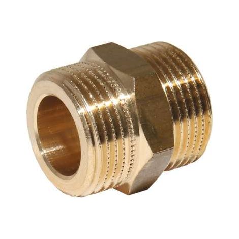 Doppelnippel aus Messing flachdichtend 1" x 1" Außengewinde