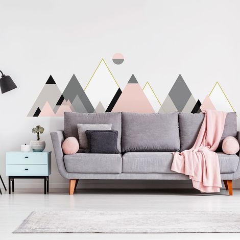Stickers muraux - Décoration chambre salon - Autocollant Sticker mural géant montagnes scandinaves LIVINGSTON - 50x75cm (1/5)