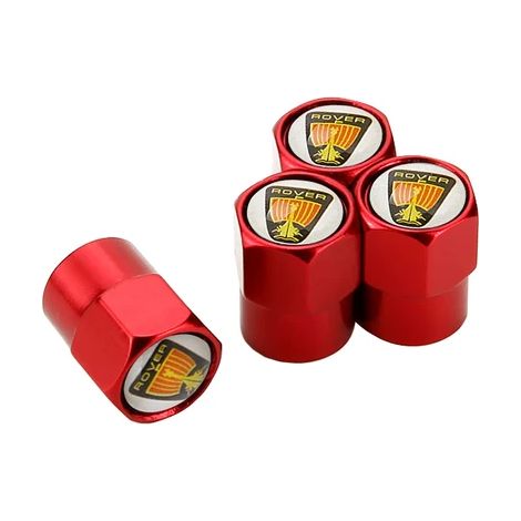 Bouchon de valve de pneu en métal rouge avec logo de voiture, compatible avec Rover 75, 25, 400, 200, 45, 800, 100, MG, Morris Garages, MG3, MG5, MG6, GS, GT, MG350, MG3SW, ZS, MG7 et TF. (1/5)