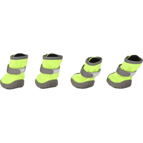 Bottes chaudes pour chien, imperméables, respirantes, réfléchissantes, antidérapantes, à semelle souple, pour chiot, idéales pour l'extérieur, vertes, type 4 (1/5)