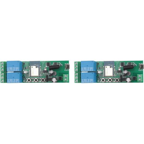 Lot de 2 Smart Tuya Smartlife Wifi interrupteur relais 2CH 5V/7-32V pour Inching Self-Locking Interlock pour Alexa Google maison (1/5)