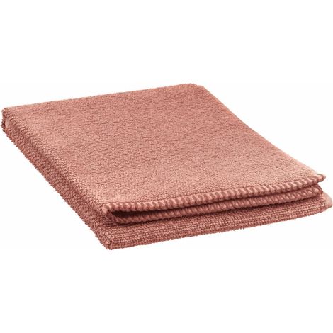 Serviette de toilette en coton éponge grain de riz finition point de cheval Terracotta 50 x 100 cm - PANGIVO