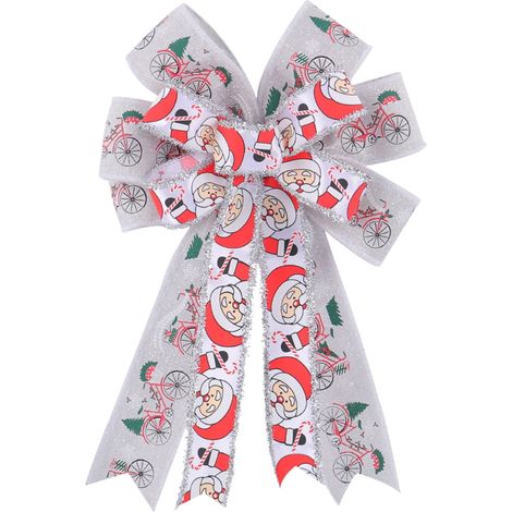 Ribbon Noël - Ruban Décoratif En Polyester - Pour Couronne Porte Arbre À Noël - 25 x 18 cm - Or (1/5)