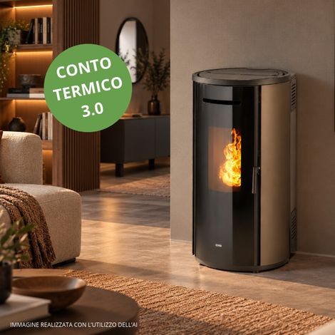 Stufa a pellet con ventilazione Krono 80s round da 8,2 kW bronzo (1/5)