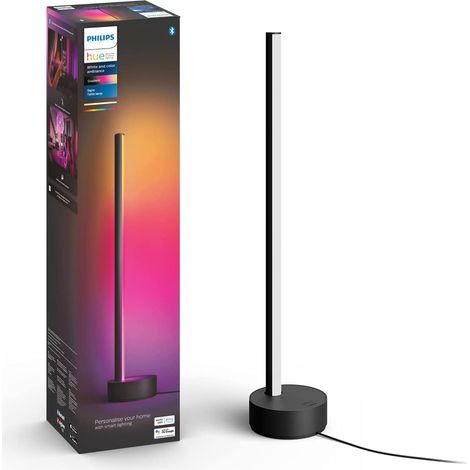 Philips – Lampadaire LED connecté noir – Éclairage intégré 2550 lumens – 16 millions de couleurs – Compatible Amazon Alexa et Google Assistant
