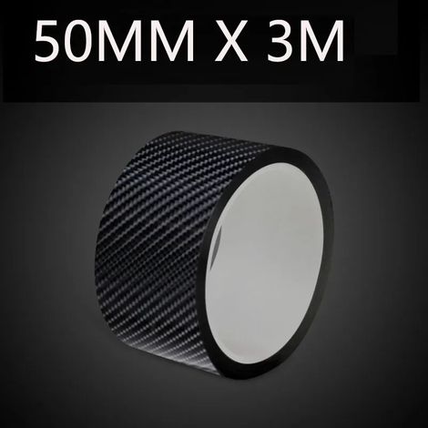 (50 mm x 3 m) Autocollants de protection pour voiture en fibre de carbone 5D : protection des seuils de porte, protection anti-rayures, protection pour pare-chocs, ruban adhésif de protection pour voi (1/4)