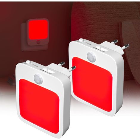 Luce notturna rossa da collegare in 2 parti, modalità 3 in 1, intensità regolabile, sensore di movimento e luce [Classe energetica G] (1/5)