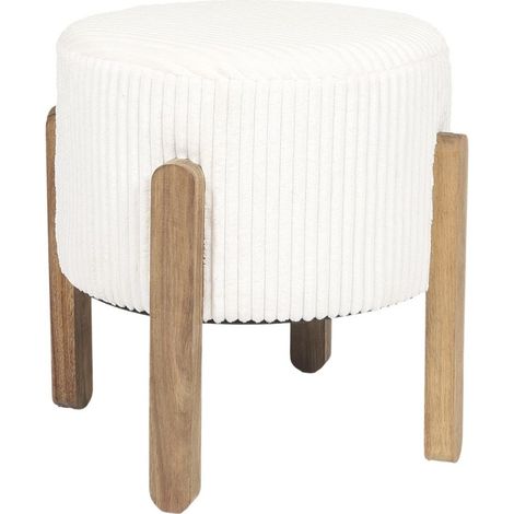 Tabouret côtelé Beige (1/3)