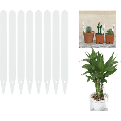 Étiquettes pour plantes (lot de 100, 12 cm), étiquettes réutilisables à suspendre pour semis et potager (blanches) (1/5)