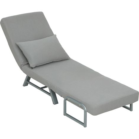 Schlafsessel, Polstersessel, zum Gästebett umwandelbar, ergonomisch, Hellgrau (1/5)