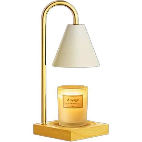 Lampe à bougie d'aromathérapie - Variateur d'intensité standard européen (sans bougie) - Socle en chêne blanc (1/5)