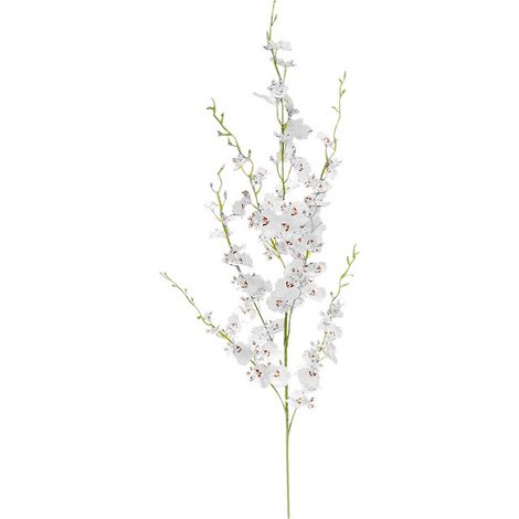 Orchidées Artificielles Fleur Fausse Soie Danse Orchidée Longue Tige 7 Branches pour La Maison De Mariage Bureau Fête Festive Intérieur Extérieur Décoration Blanc (1/5)