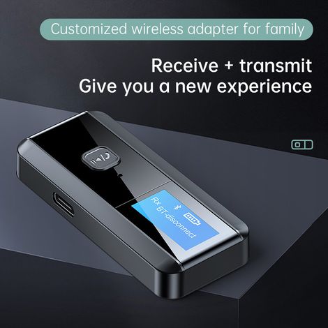 Adaptateur Bluetooth 5.0, récepteur et émetteur Bluetooth combinés avec écran, kit mains libres Bluetooth pour voiture C29 -- (1/3)