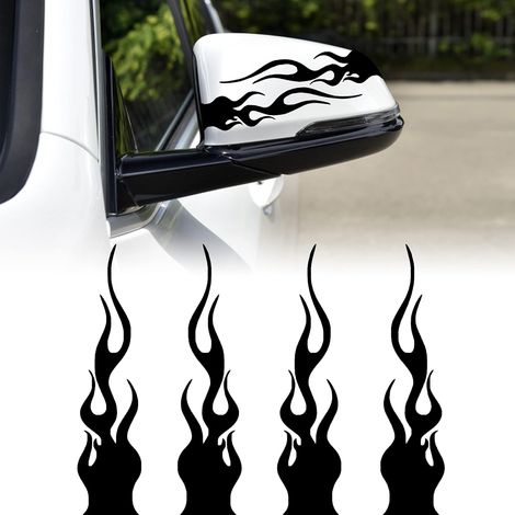 CCYKXA Set mit 4 reflektierenden Vinylaufklebern, 15 cm, für Golfwagen, Geländefahrzeuge, Motorräder, Fahrräder, Skateboards, Laptops, universelle Dekoration (Schwarz)