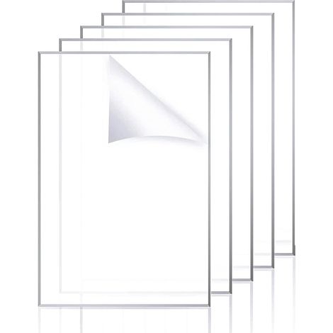 Plaques Acryliques 30x20 cm (2 mm) - Lot de 5 Panneaux Plastique Transparent pour Encadrement, Présentation (1/5)