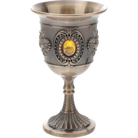 Verre à vin en alliage de zinc, gobelet à vin délicat, porte-verre, ornement de bureau (bronze)-8.00X4.20X4.20CM (1/4)