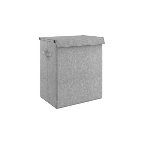 Panier à linge pliable Gris 51x34,5x59 Tissu en faux lin (1/5)