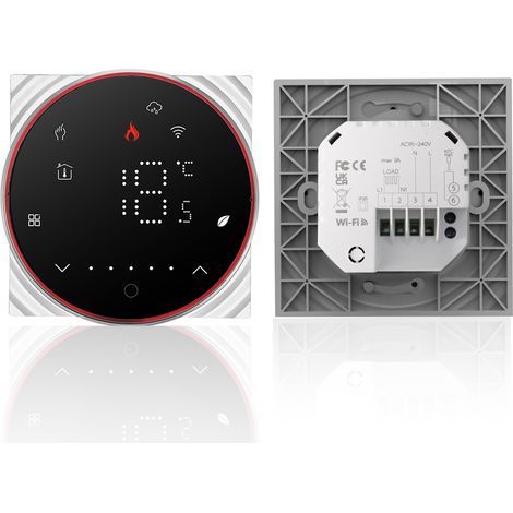 Tuya WiFi smart thermostat with voice control, 5A, digital temperature control, and smart dimmable lighting. Compatible with Tmall Genie and Amazon Home. (1/5)