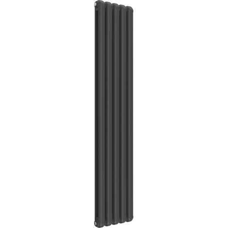 Reina Coneva Vertical Designer Radiator 1800mm H x 370mm W Anthracite (1/4)