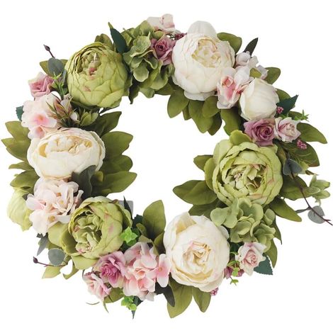 Guirlande Florale Artificielle - Pivoine - 35 Cm - Décor Porte Extérieure Intérieure Mur Fenêtre Mariage - 1 Pièce (1/5)