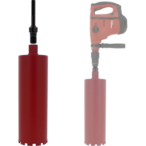 Diamantbohrkrone Ø 140 mm mit Adapter für Bohrmaschine und SDS-max-Bohrhammer