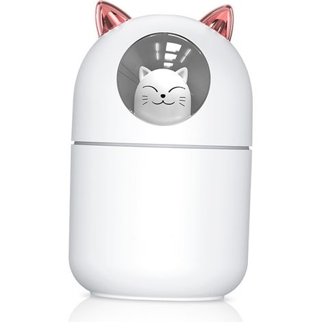 Humidificateur portable mini USB silencieux avec lumière LED colorée pour bureaux, chambres et voiture (blanc) (1/5)