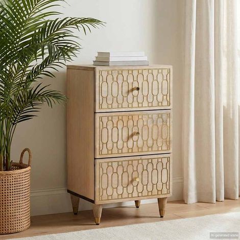 vidaXL Armoire latérale 40x33x75 cm bois massif de manguier (1/5)