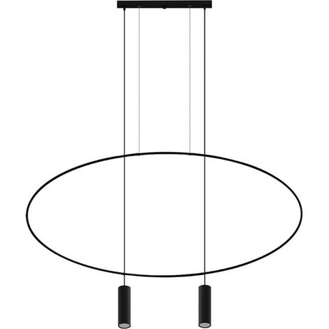 Deckenlampe Pendellampe Esszimmerleuchte Hängelampe LED Schwarz Stahl 2-Flammig (1/5)