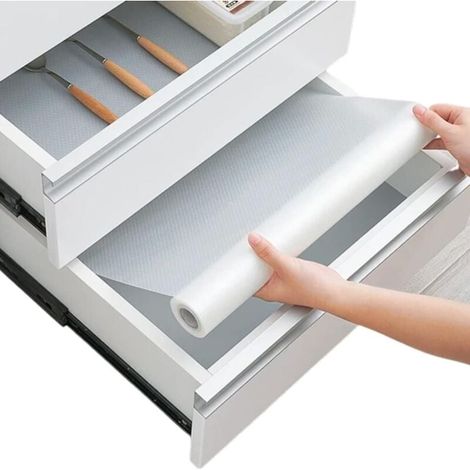 Drawer Mat (50x500cm) - Non-Slip Drawer Mat, Furniture Film, Washable Refrigerator Film, Keep Drawers and Shelves Clean - Can Be Cut to Size (Transparent) MUMU (1/4)