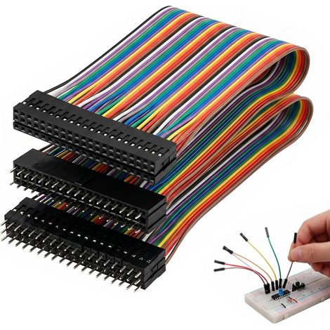 Pieces Dupont Cable, Arduino Jumper Wire Cables, Dupont Connector, Color Test Leads for Circuits, Solderless, Electronic Prototyping, 3x40 Pieces, 20 cm, 40 Pins (1/5)