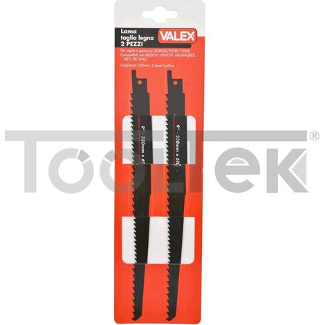 VALEX SET 2 LAME UNIVERSALI SEGA SEGHETTO A GATTUCCIO LAMA LEGNO 230mm